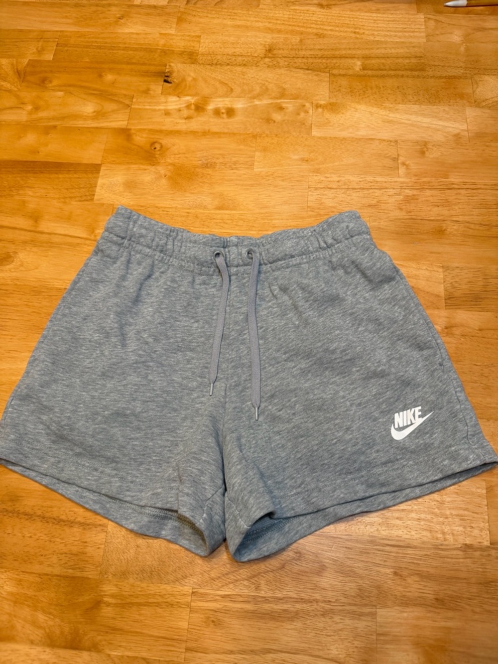 Nike Light Gray Sweatshorts with White Logo